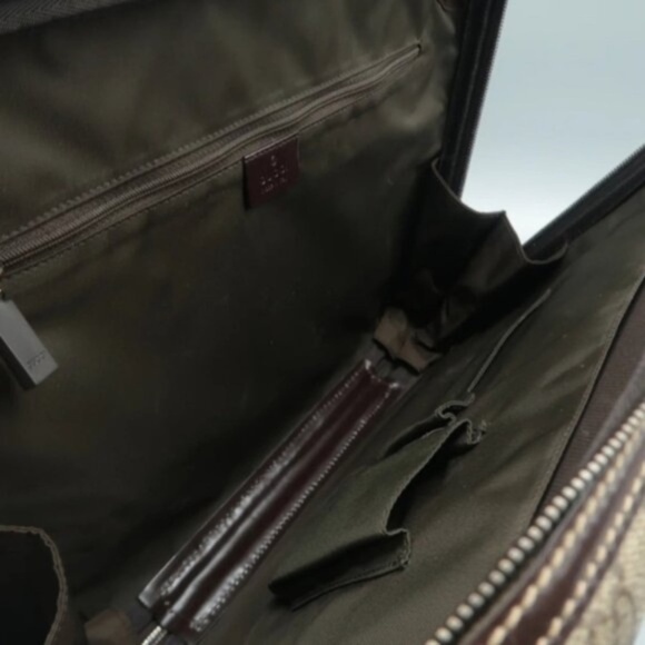 100%  Authentic GUCCI Brown Monogram Canvas Tote Bag - Picture 9 of 11